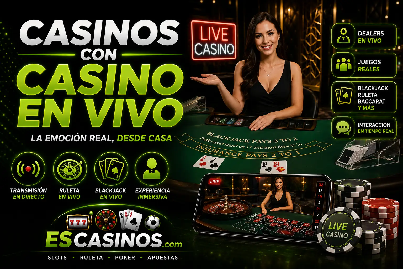 Casinos con casino en vivo